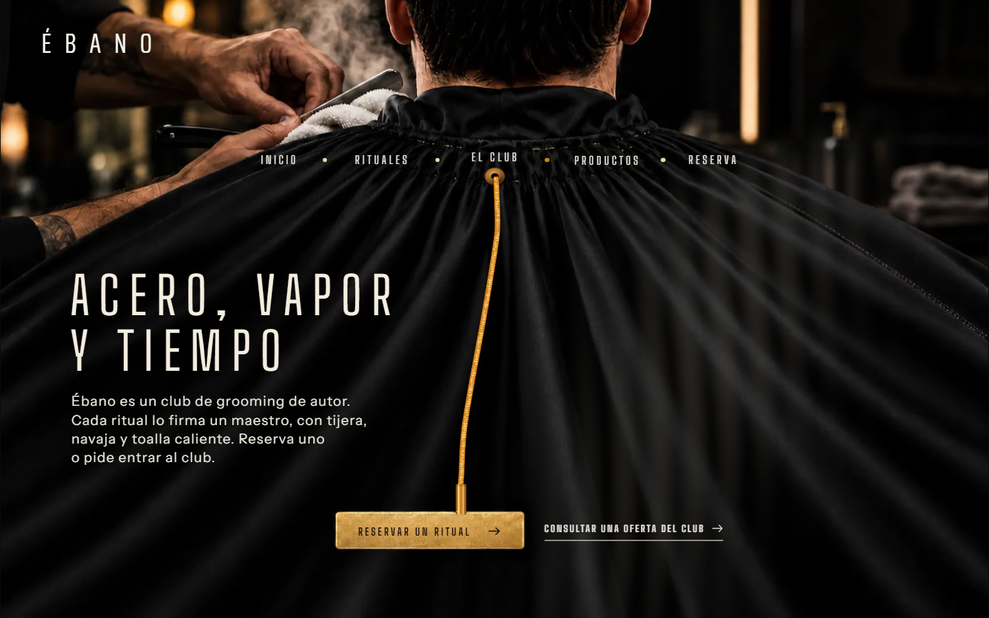 Primera pantalla del demo Ébano Grooming Club, plan Premium