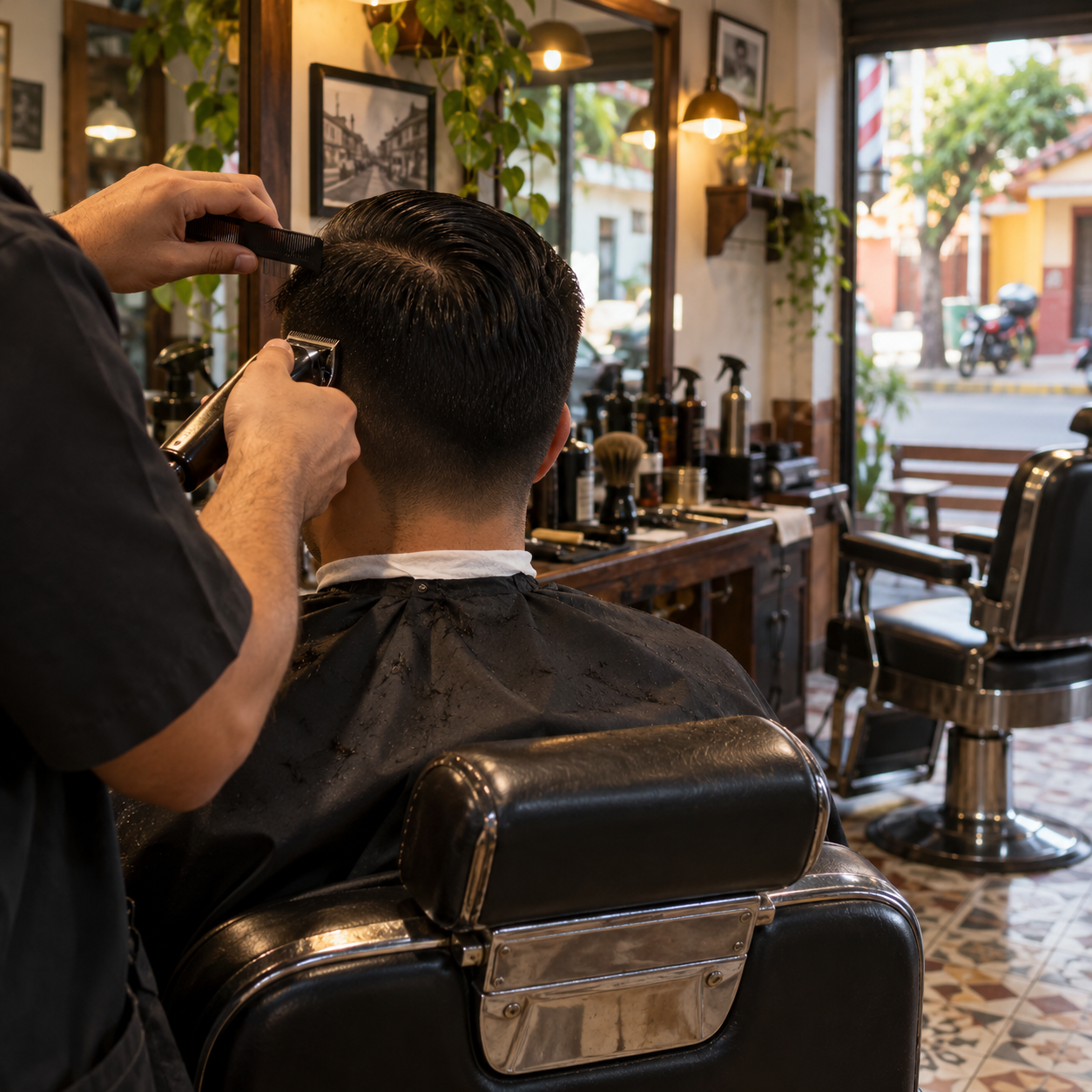 Corte clásico peinado de lado