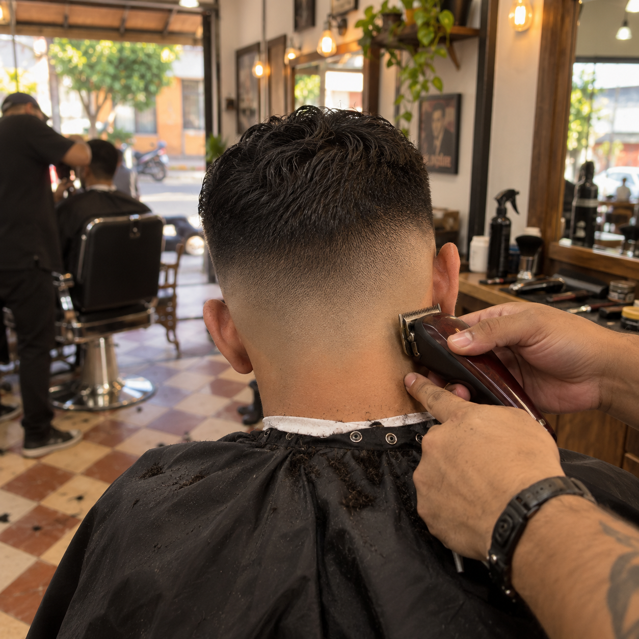 Fade terminado visto desde atrás