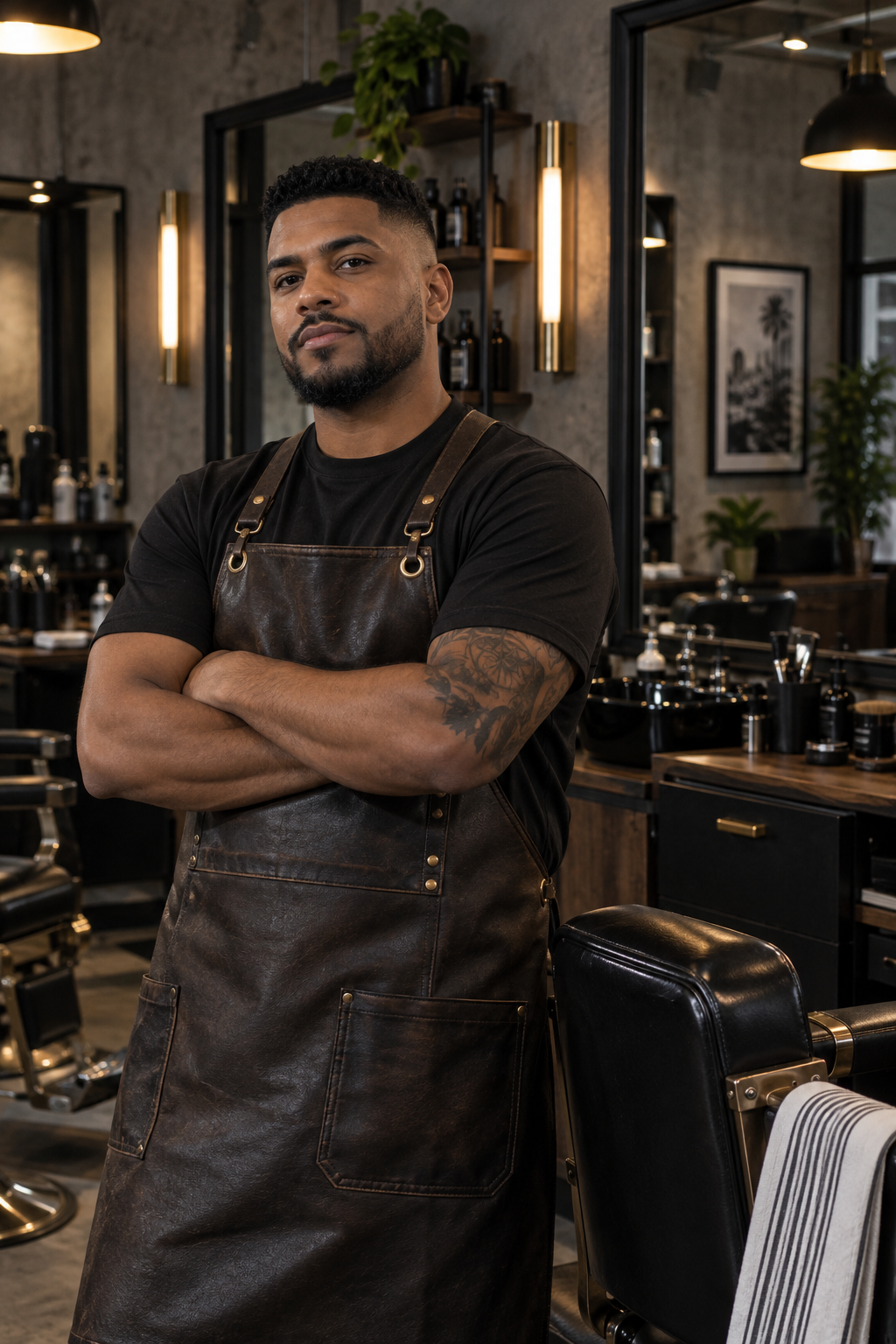 Retrato de Andrés, barbero especialista en fade