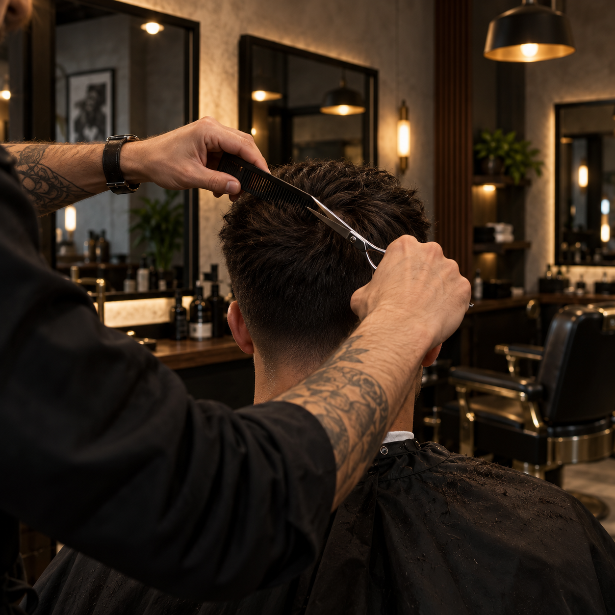 Corte clásico con tijera