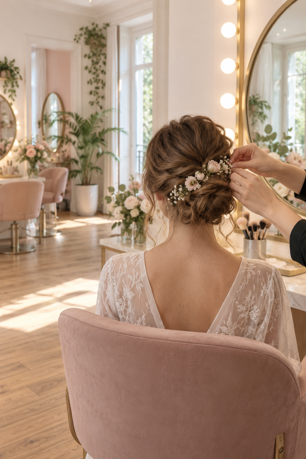 Peinado de novia visto desde atrás