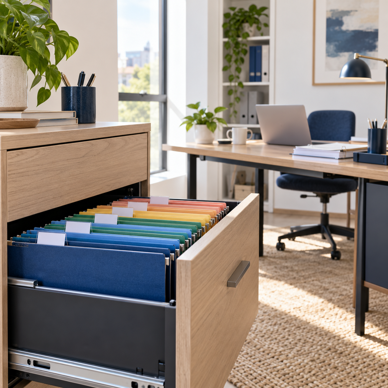Archivador con carpetas de colores