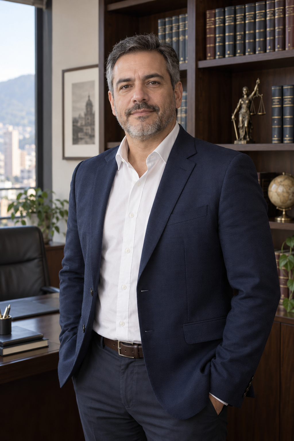 Retrato de Daniel Ospina en su oficina