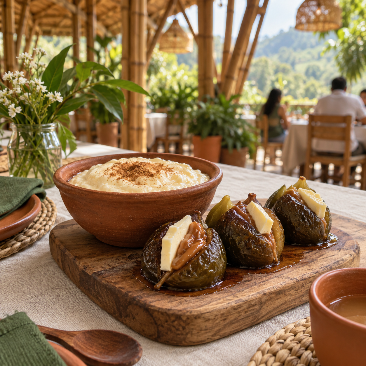 Postres de la casa sobre una tabla
